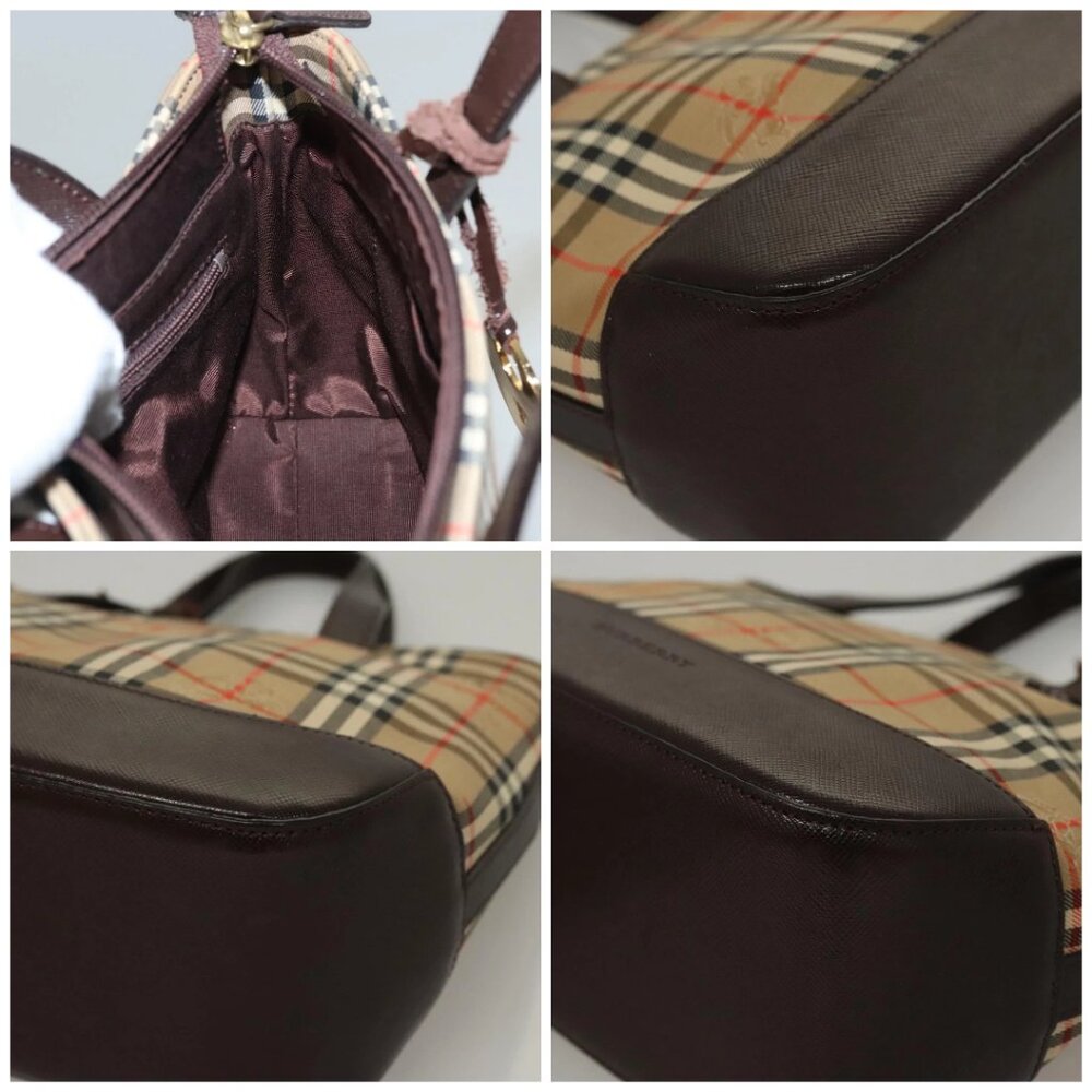 BURBERRY Nova Check Hand Bag Canvas Beige - Picture 13 of 15